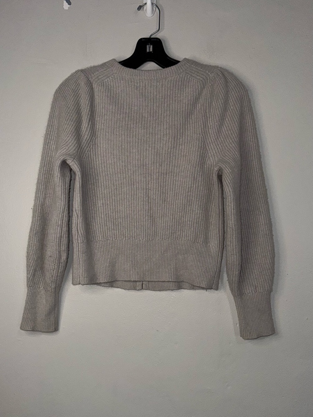 J. Crew Cashmere Light Gray Ribbed Button-Front Cardigan - Picture 4 of 10
